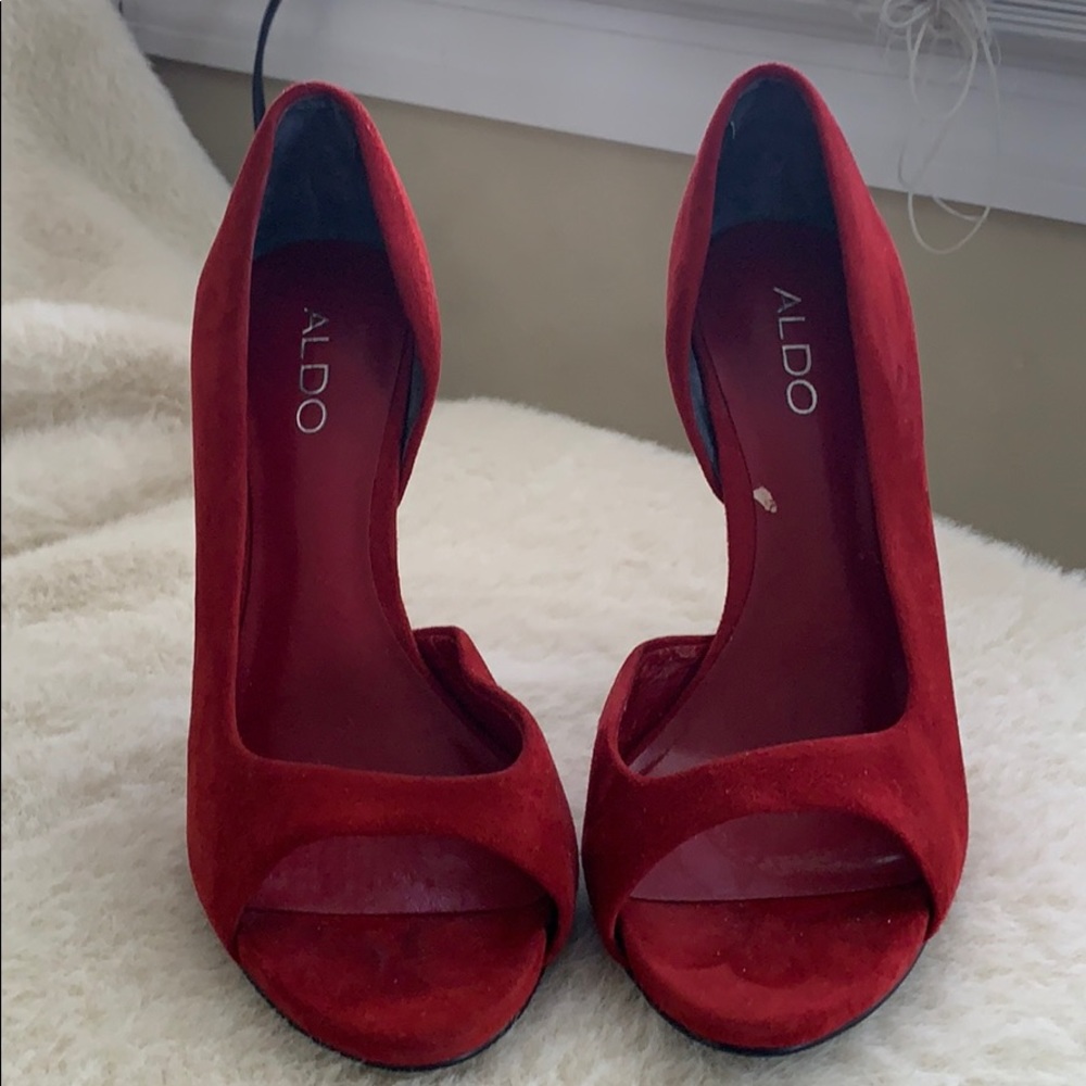 Red peep toe Aldo heels